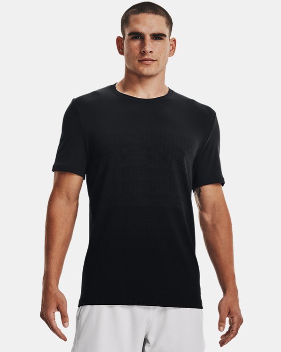 Men's UA Seamless Lux Short Sleeve in Black image number 0